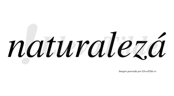 Naturalezá lleva tilde con vocal tónica en la tercera «a»