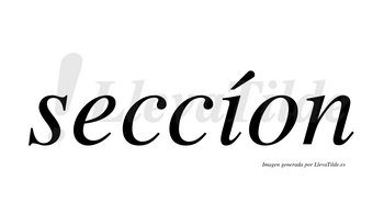 Seccíon  lleva tilde con vocal tónica en la «i»