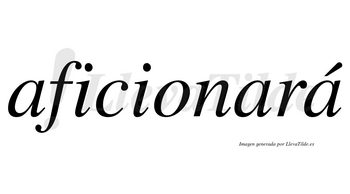 Aficionará  lleva tilde con vocal tónica en la tercera «a»