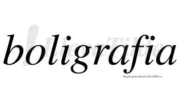 Boligrafia  no lleva tilde con vocal tónica en la primera «a»