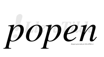 Popen  no lleva tilde con vocal tónica en la «o»