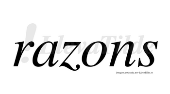 Razons  no lleva tilde con vocal tónica en la «o»