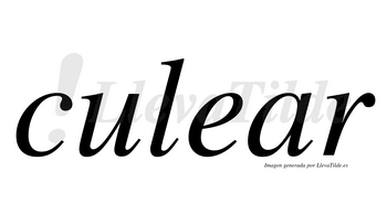 Culear  no lleva tilde con vocal tónica en la «a»