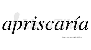 Apriscaría  lleva tilde con vocal tónica en la segunda «i»