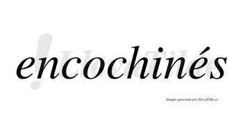 Encochinés  lleva tilde con vocal tónica en la segunda «e»