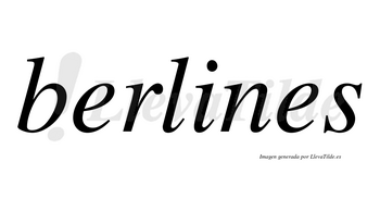 Berlines  no lleva tilde con vocal tónica en la «i»