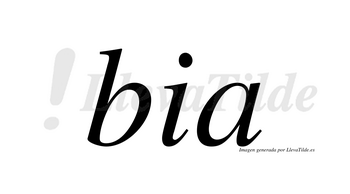 Bia  no lleva tilde con vocal tónica en la «a»