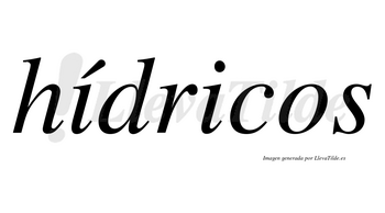 Hídricos  lleva tilde con vocal tónica en la primera «i»