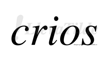 Crios no lleva tilde con vocal tónica en la «o»