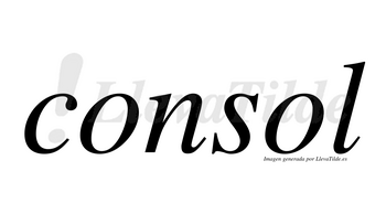 Consol no lleva tilde con vocal tónica en la segunda «o»