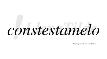 Constestamelo  no lleva tilde con vocal tónica en la segunda «e»