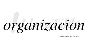 Organizacion  no lleva tilde con vocal tónica en la segunda «a»