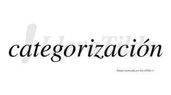 Categorización  lleva tilde con vocal tónica en la segunda «o»