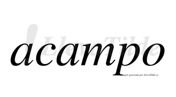 Acampo  no lleva tilde con vocal tónica en la segunda «a»