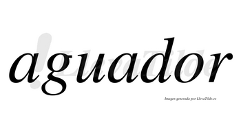 Aguador  no lleva tilde con vocal tónica en la «o»