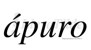 Ápuro  lleva tilde con vocal tónica en la «a»