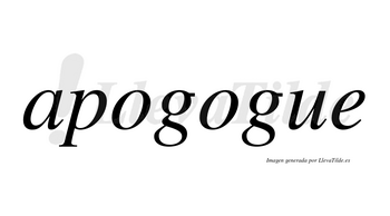 Apogogue no lleva tilde con vocal tónica en la segunda «o»