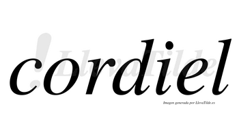 Cordiel  no lleva tilde con vocal tónica en la «e»