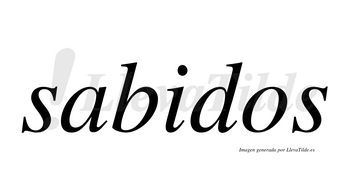 Sabidos  no lleva tilde con vocal tónica en la «i»