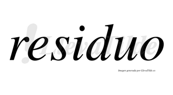 Residuo  no lleva tilde con vocal tónica en la «i»