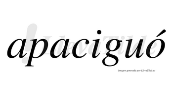 Apaciguó  lleva tilde con vocal tónica en la «o»