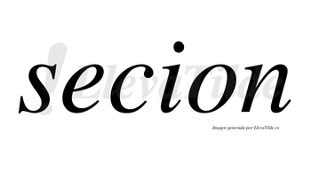 Secion no lleva tilde con vocal tónica en la «e»