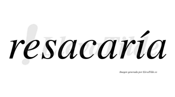 Resacaría  lleva tilde con vocal tónica en la «i»