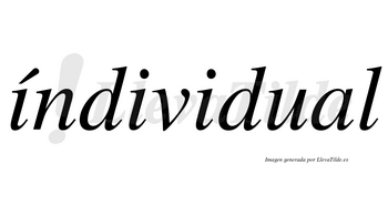 Índividual lleva tilde con vocal tónica en la primera «i»