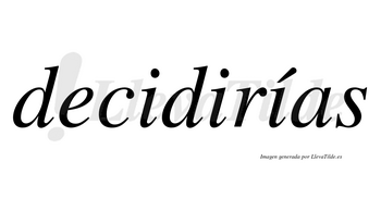 Decidirías  lleva tilde con vocal tónica en la tercera «i»