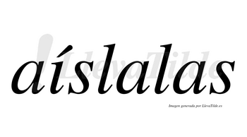 Aíslalas lleva tilde con vocal tónica en la «i»