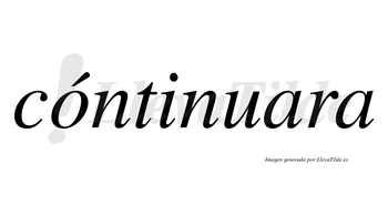 Cóntinuara lleva tilde con vocal tónica en la «o»