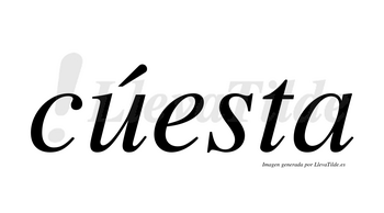 Cúesta  lleva tilde con vocal tónica en la «u»