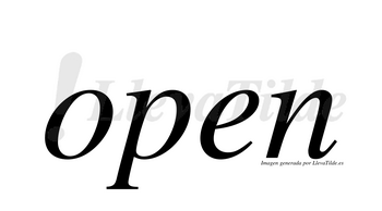 Open  no lleva tilde con vocal tónica en la «o»