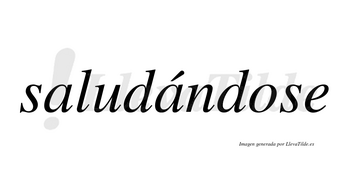 Saludándose  lleva tilde con vocal tónica en la segunda «a»