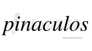 Pinaculos no lleva tilde con vocal tónica en la «u»