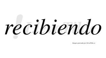 Recibiendo  no lleva tilde con vocal tónica en la segunda «e»