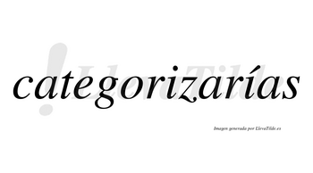 Categorizarías  lleva tilde con vocal tónica en la segunda «i»
