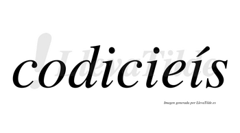 Codicieís  lleva tilde con vocal tónica en la tercera «i»