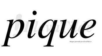 Pique no lleva tilde con vocal tónica en la «i»