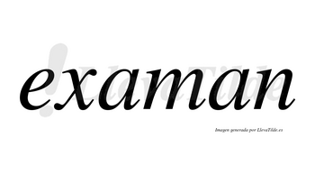 Examan  no lleva tilde con vocal tónica en la primera «a»