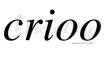 Crioo no lleva tilde con vocal tónica en la primera «o»