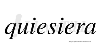 Quiesiera  no lleva tilde con vocal tónica en la segunda «e»
