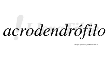 Acrodendrófilo  lleva tilde con vocal tónica en la segunda «o»