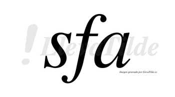 Sfa no lleva tilde con vocal tónica en la «a»