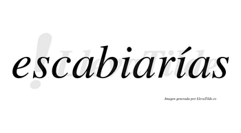 Escabiarías  lleva tilde con vocal tónica en la segunda «i»