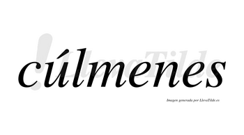 Cúlmenes lleva tilde con vocal tónica en la «u»