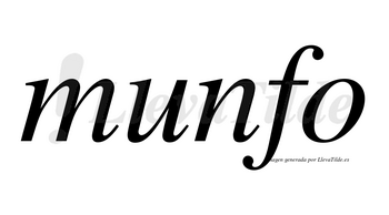 Munfo  no lleva tilde con vocal tónica en la «u»