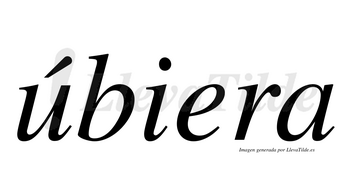 Úbiera  lleva tilde con vocal tónica en la «u»