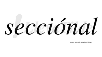 Secciónal lleva tilde con vocal tónica en la «o»