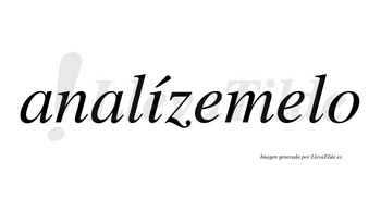 Analízemelo  lleva tilde con vocal tónica en la «i»